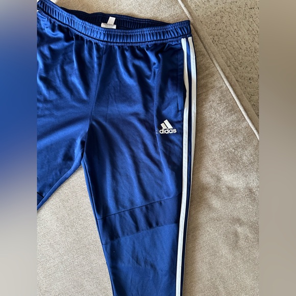 Adidas Blue and White Joggers with Tapered Fit - Picture 2 of 5